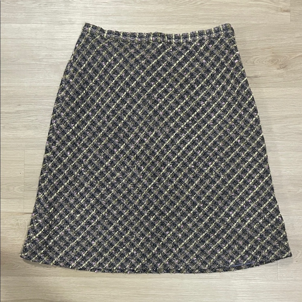 Terry Lewis Classic Luxuries Black and White Tweed A-Line Skirt